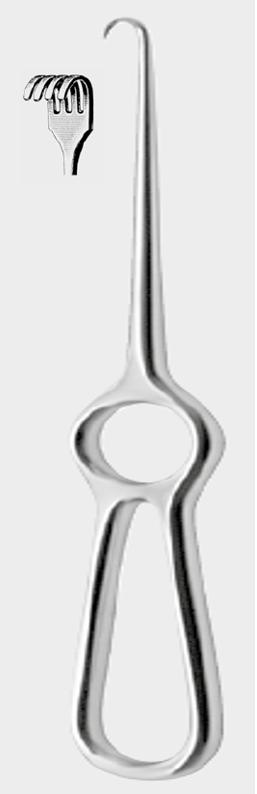 ВОЛКМЕНН (VOLKMANN) ретрактор 21,5 см (cm), тупокінцевий, 4 зуби